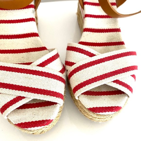 Tory Burch Karissa Red Striped Espadrilles - Picture 4 of 11